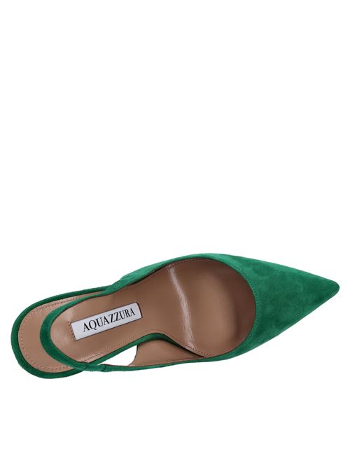 Décolleté slingback in camoscio AQUAZZURA | TWIHIGL0-SUE-MCH SUEDEMALACHITE